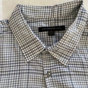 John Varvatos Button Down Short Sleeve Shirt Men's MEDIUM